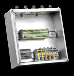 Stainless steel terminal box IP 68 inside view